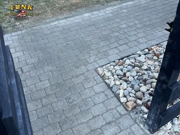 Paver walkway in Charlton, MA by Funk Landscape & Design