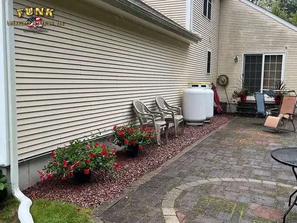 Paver patio in Leicester, MA by Funk Landscape & Design